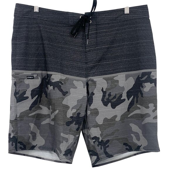 O'Neill Other - ONeill Mens Camouflage Boardshorts Size 36 Surf Swim Vacation Beach Gray EUC
